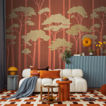 79222-8 Панно AS Creation 371*280, Лесной ритм на красном