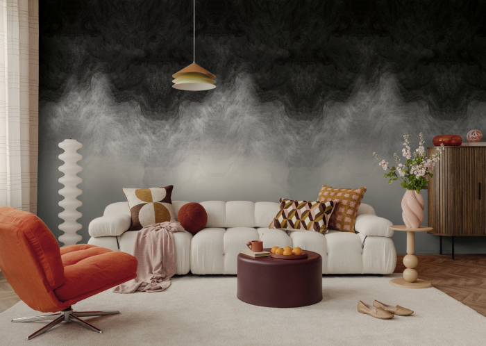 79239-6 Панно AS Creation 159*280, Облачная вуаль черная