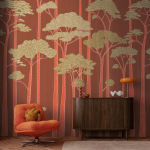 79222-8 Панно AS Creation 371*280, Лесной ритм на красном